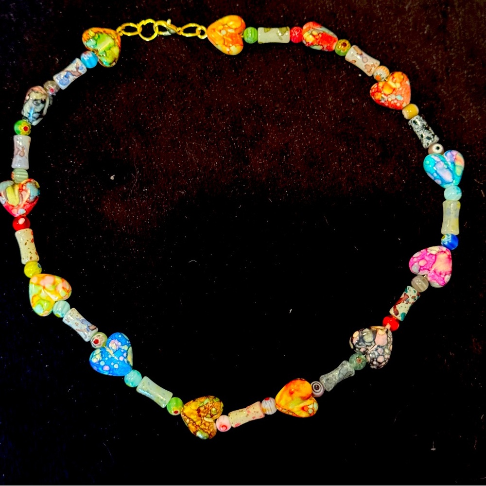 Glass beads handmade necklace